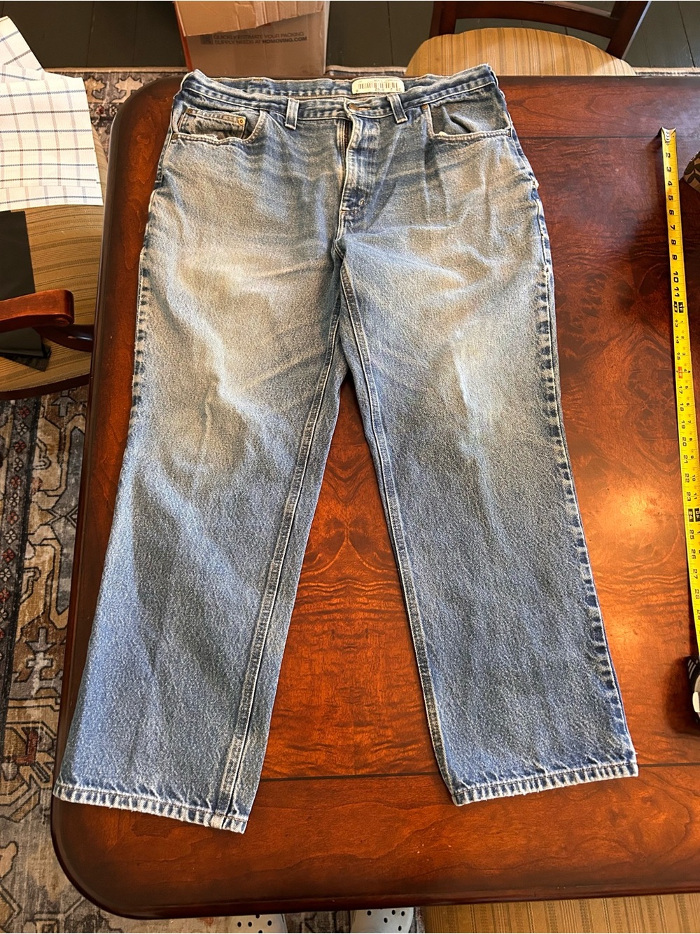 CARHARTT Mens Relaxed Fit Blue Denim Jeans W38 L30 Casual Workwear Zip
